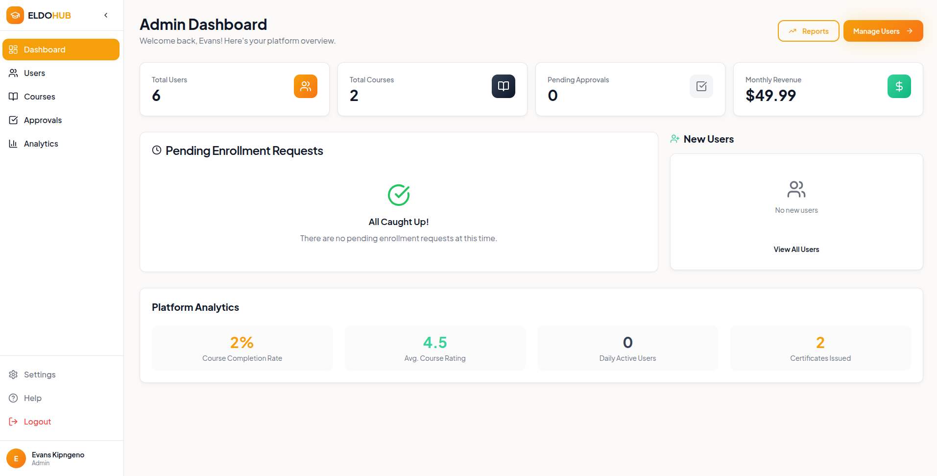 Learning Management System screenshot